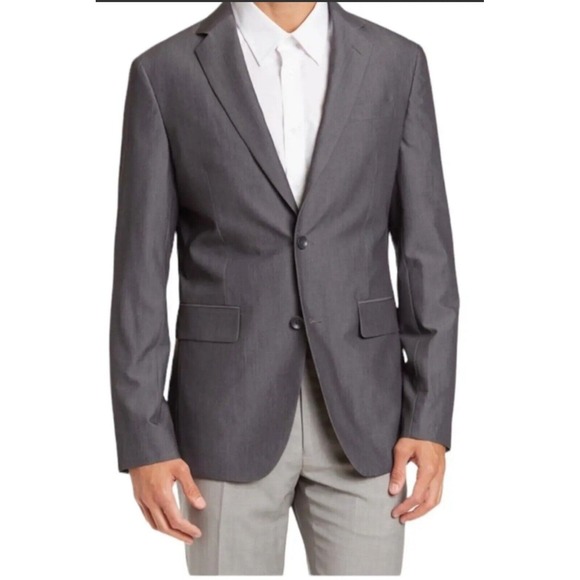 Nordstrom rack stretch sports coat size‎ 42L gray Blazer Career Cocktail Church - Picture 1 of 10